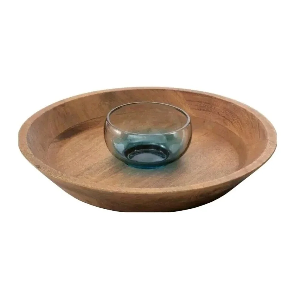 Scott Living Wooden Bowl Chip & Dip (‎ No Dip Bowl)